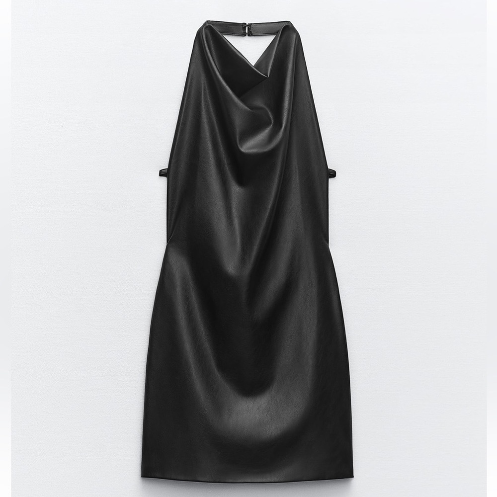ZARA Faux Leather Halter Dress